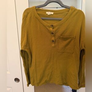 Madewell Mustard Ribbed Knit Top